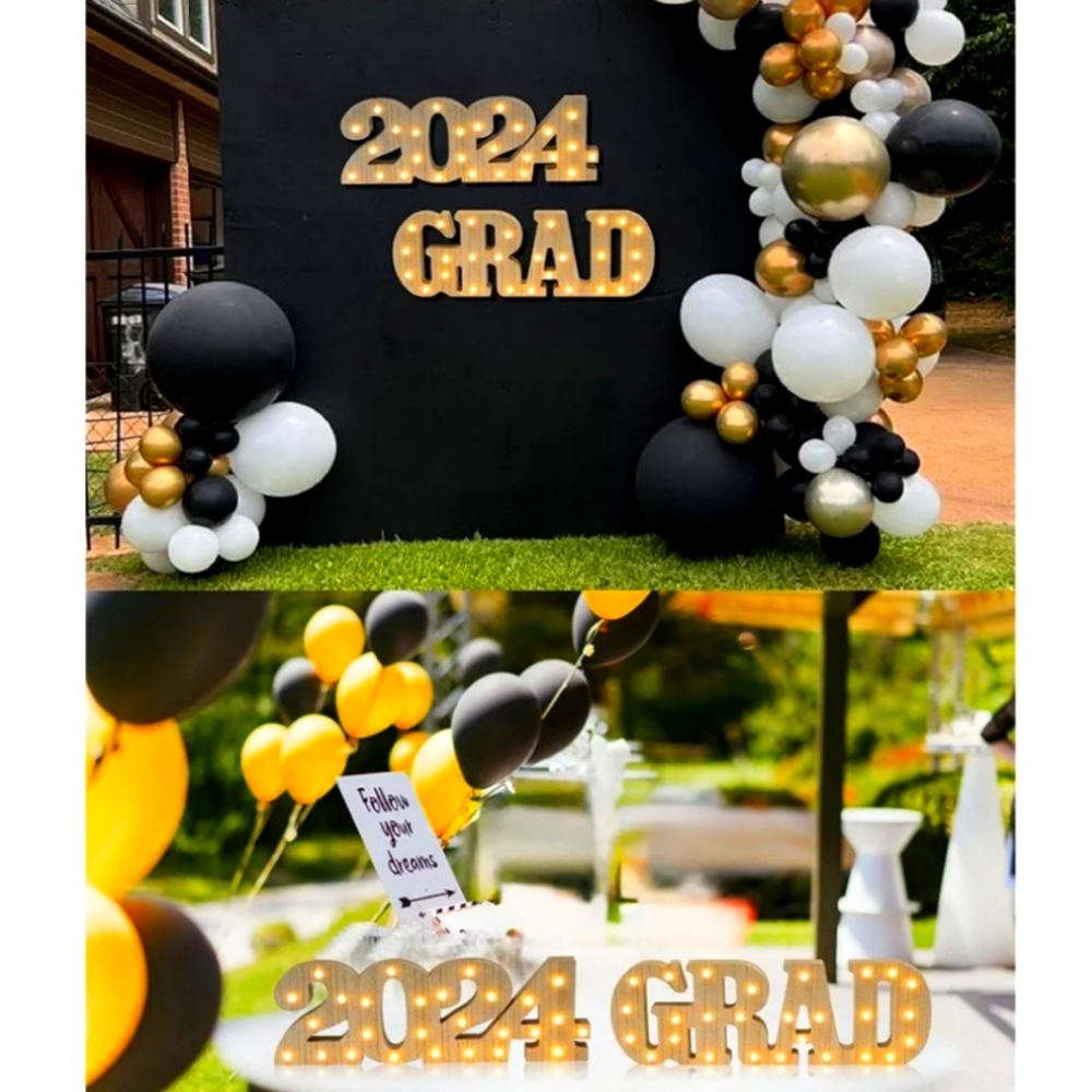 Marquee Light Up Letters "Grad" and "2024"